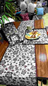 Plesmetcoster Set Isi 6 serta Loper atau Table Runner Ukuran 2 Meter