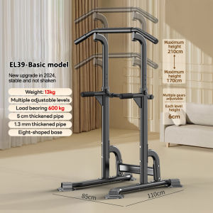 Free Standing Pull Up Station Adjustable Height 170cm-210cm Multi Function Dip Bar Home Gym Strength Training Frame