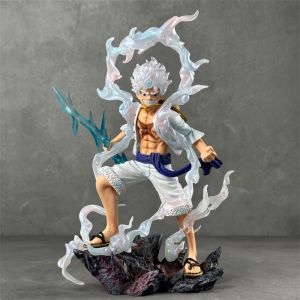 Ready Stock One Piece Monkey D. Luffy Gear 5 Nika Thunder 28cm PVC Figure Collection 海贼王路飞五档太阳神尼卡果实觉醒手办礼物收藏