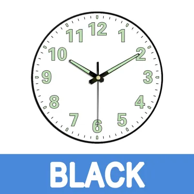 PRADO MALAYSIA Luminous Hanging Wall Clock Night Light Silent Clock Mute Non-Ticking Glow In The Dark Wall Clock Jam Dinding Bercahaya 时钟