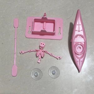 PHANT 3D Printed Kayak Skeleton Aquarium Bubbler Air Pump Powered Glow-In-Dark Skateboard Fish Tank Dance Skull Bubbler Funny Underwater Movable Joint Skeleton Bubbler Halloween Party