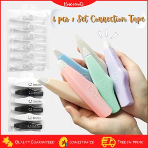 6pcs/pack Correction Tape Roller 5mx5mm White Sticker Tape for Student Error Eraser Tape School Office Supplies Stationery [Free Transparent Case]