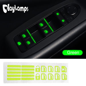 Miếng Dán Phát Sáng Nút Cửa Sổ Xe Hơi Miếng Dán Nội Thất Xe Hơi Ban Đêm Công Tắc Nâng Phụ Kiện Xe Hơi Miếng Dán Xe Hơi