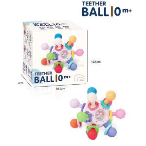 Bafada Montessori Baby Teething Toys Rotary Molar Ball Toy Sensory Toys Development Educational Toy 12 Gnawing Points Food Grade Material Teether Tattle Hand Catching Ball For Babies 1 2 3 Years