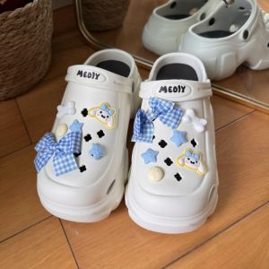 Sandals with Jibbits High Heel Slippers Beach Shoes Diy Cartoon Shoes Sandals for Women