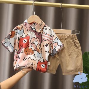 ชุดเด็กคอโปโลเสื้อ+กางเกงชุดเซทเด็ก เสื้อผ้าสำหรับเด็ก Childrens clothing【Hippobaby】