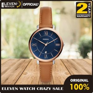 [Promo] Jam Tangan Wanita FS ES4274 / ES 4274 Jacqueline Ladies Blue Dial Brown Leather Strap Original Garansi 2 Tahun [✔COD][100% Authentic]