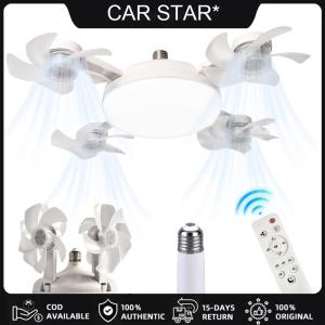 COD [จัดส่งฟรี] พัดลมโดรนที่มีไฟ LED 3 เกียร์ 2 ใน 1 พัดลมแขวน E27 พัดลมหรี่แสงสากลสำหรับห้องนอนห้องนอนห้องนอนห้องนั่งเล่น