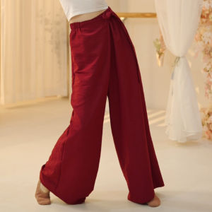 Women Modern Dance Polyester Soft Dancing Wide Leg Pant Training Classical Elegan Performance Belly Dance Costume Trousers