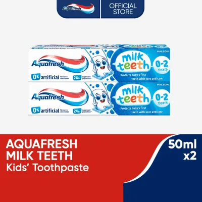 Aquafresh Milk Teeth Kids Toothpaste 0-2 Years Old 50ml Twin Pack