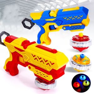 YOUSHI TOP Dạ Quang Con quay hồi chuyển Dây kéo Kết hợp hợp kim Con quay dây rút ánh sáng Đồ chơi ngoài trời Phát sáng Đầu quay Cha mẹ và con cái