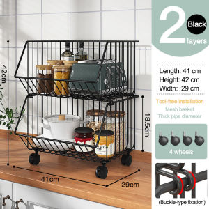Specool® Multi-functional Storage Basket Multilayer Storage Basket Rack Kitchen Storage Rack Bedroom Bathroom Organizers