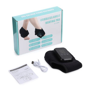 Cordless Foot Ankle Massager with Heat and Vibratings Adjustable Temperature Hot Compress Wrap to Keep Ankle Heated Brace Wrap Warmer for Men Women Elders 15-minute Auto Shut Off