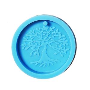 Round Keychain Silicone Mold Circle Keychain Charms Epoxy Resin Molds Casting Molds with Hole for DIY Crafts Making Ornaments