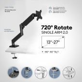 Monitor Stand Monitor Arm Desktop Mount Bracket 17”-32” Bearing 10kg Multi-Direction 360° Adjustable Computer Monitor Stand Bracket Metal