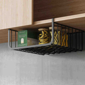 Study office Under Shelf Table Storage Basket Wire Mesh Cabinet OrganiserHanging Metal Wire Storage Rack Organizer Shelf