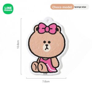 100% Authentic Line Friends Dishcloth for Kitchen Cleaning Sponge Cartoon Wood Pulp Cotton Sponge Scrub Bowl Sponge Blocks Dish Cloth Scouring Pad Sponge Wipes Rag BROWN CHOCO SALYY CONY LFB38/LFB23/LFB90