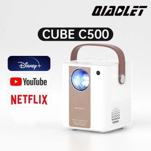 Qiaolet Proyektor Mini Untuk Hp 1080p 6000 Lumens Bluetooth 4.0 Mendukung Netflix Yotube Android Projector Wifi Layar Cermin Mini Projector C500