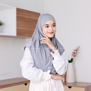 Kalisha - Zayna Instan Jersey Size M Hijab Instan Bergo Tali Kerudung Non Pad Daily