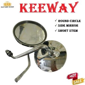 KEEWAY CAFE RACER CIRCLE SIDE MIRROR MOTORCYCLE ROUND TYPE SHORT STEM HIGH QUALITY ACESSORIES