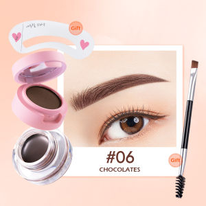 SANIYE 4 In 1 Gel Alis Double Layer 3D Eyebrow Powder Eyebrow Gel With Brush Mirror Mata Kosmetik M250