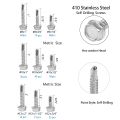 410 Stainless Steel Self Tapping TEK Screws Assortment, # 8 # 10 # 12 Hex Head Self Drilling Screws for Metal. 