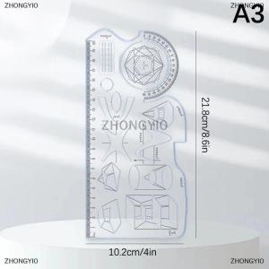 [COD] ZHONGYI0 1Pcs Đa Chức Năng 360 ° Di Chuyển Hình Học Vẽ Cai Trị Cho Trường Tiểu Học Toán Học Sinh Viên Xách Tay Trong Suốt 3D Phẳng