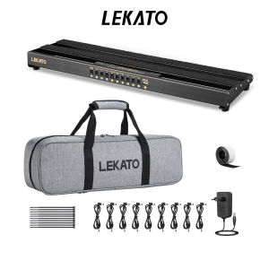 LEKATO Guitar Pedal Board with Built-in Power Supply DC 9V 12V 18V Output Aluminum Alloy Guitar Pedalboard