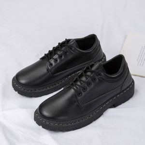 mens shoes Casual Sneakers Korean Style Trendy All-Match Black Non-Slip Sports Leather Shoes school shoes