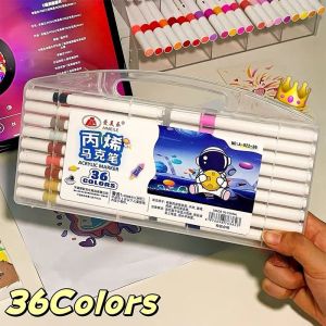 36/48Pcs Colors Marker Acrylic Marker Set DIY Graffiti Painting for Shoes/Glass/Stones/Drawing Pap