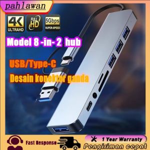 USB Hub Adapter Type-c Hub 8 ni 1 | Type-c & USB to Type-c/USB3.0/SD/TF/ Audio for PC/laptop/ipad/HandPhone/Nintendo Switch USB-C Type C 3.0 Splitter
