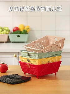 Foldable Strainer And Colander Foldable Design For Kitchen Fruits Pastas Preparation Washing Basket