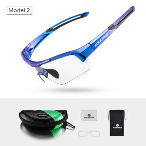 【Giao hàng địa phương】ROCKBROS Kính mát thể thao đi xe đạp chống tia UV400 tròng đổi màu theo ánh sáng màu xanh dương kiểu mới cho nam nữ-INTL