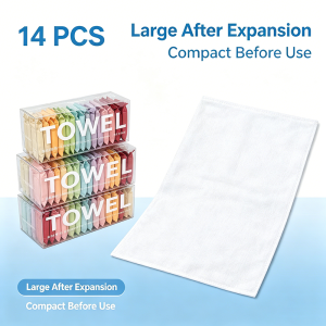 Travel-Friendly 14-Pack Mini Bath Towels Set Bath Towel Compressed Towel Travel Quick-Drying Towel Travel Trip Essential Shower Towel