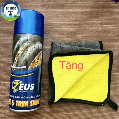 Chai Xịt Phục Hồi Cho Nhựa Nhám Nhựa Bóng Lốp Xe Zeus Tặng Kèm Khăn Chai 400ml- Cam kết chính hãng