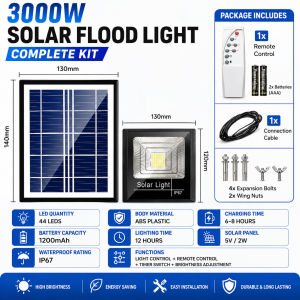 solar Light Outdoor 10000W Waterproof  Automatic Flood Lights with Solar Panel