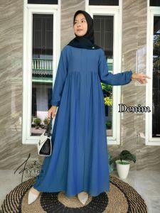 Gamis Dress Basic Polo Linen Zunaira kondangan Terbaru Dan Termurah | Dress Linen Model Minimalis Fashion Wanita Polos Simpel Elegan kondangan