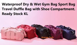 Korean Style Large Capacity Travel Duffle Bag Waterproof Dry & Wet Gym Bag Sport Bag with Shoe Compartment KL