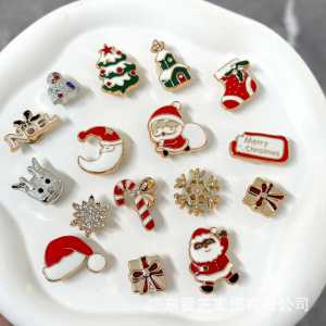 16pcs CROCS jibbitz Charms Carnival Giày giáng sinh khóa Madness có thể tháo rời Santa Claus giày trang trí cho CROCS