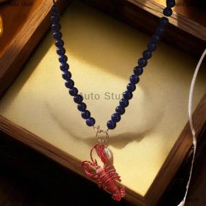 [COD] Auto Stuff 2025ใหม่สร้อยคอลูกปัดกุ้งมังกรทำมือเครื่องประดับคริสตัลลูกปัดสร้อยคอจี้ที่เรียบง่ายเครื่องประดับวันหยุดผู้หญิงชายหาด