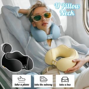 U Pillow Neck Magnetic Cloth Memory Cotton Foam Travel Pillow M-Shape Slow Rebound Neck Pillow