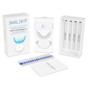 SMILEKIT Wireless Teeth Whitening Kit Pemutih Gigi Permanen Alat Pemutih Gigi Dengan Lampu LED