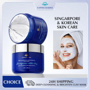new EXPRESSIONS Deep-Cleansing & Brightening Clay Mask - Cleansing Pore Minimizing Skin Radiance Boost Oil Control Moisturizing Free Shipping
