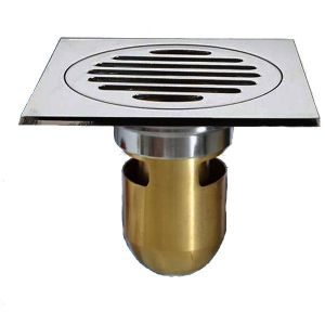 ( Chống hôi tuyệt đối) Phễu thoát sàn chống hôi tuyệt đối đúc dày nặng bằng đồng phủ nano bóng.