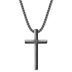 AE European and American sleek simplicity 45MM Cross pendant for women personalized stainless steel necklace can be engraved Logo