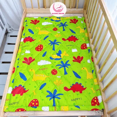 Nệm cho bé đi học 80x120cm Katina House nệm mềm mát vải cotton Thắng Lợi họa tiết gần gũi