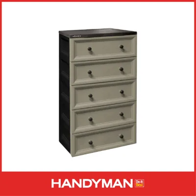 Megabox 5-Layer Drawer Storage Cabinet Gray MG-190-5L Plastic Organizer with Drawers