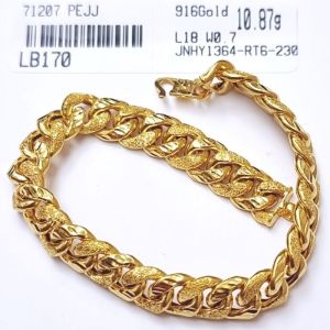 JIN JING RANTAI TANGAN LIPAN PASIR EMAS 916 TULEN 10.87g