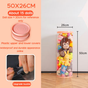 Transparent Doll Storage Kids Stuff Doll Organizer Toy Large-capacity Rotatable PVC Toy Box