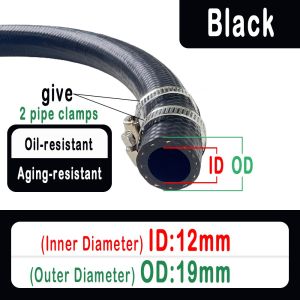 MIRELAE ID 4 5 6 8 10 12 14mm Car Fuel Hoses with Pipe Clamp Multifunctional Diesel Hose Durable NBR Oil Resistant Hose